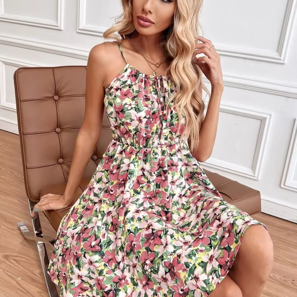 Vestido sem Mangas Floral Carol