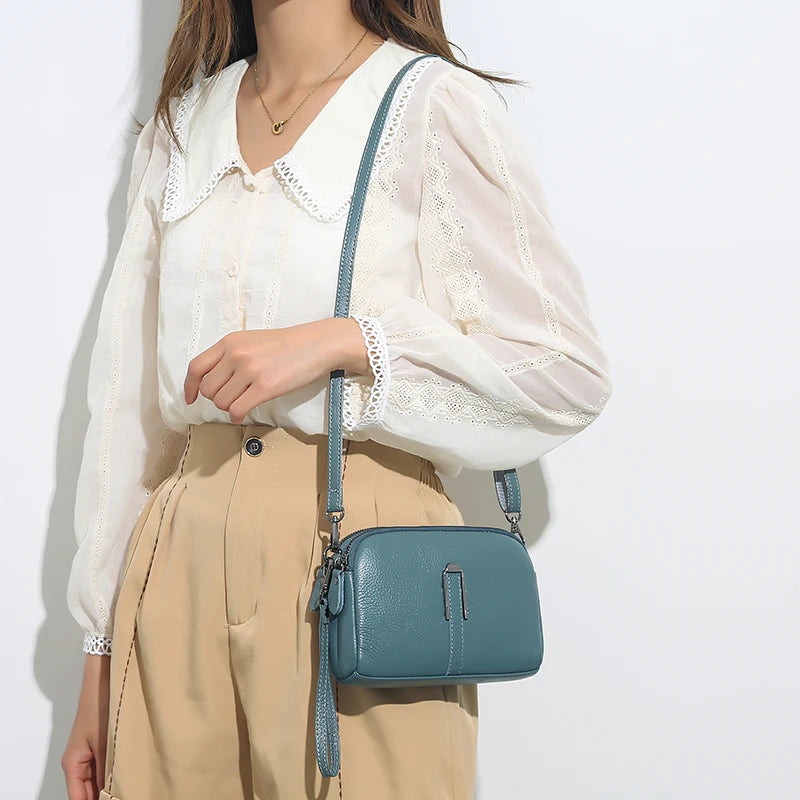 Bolsa de Couro Monocromática CrossBody